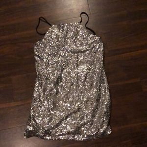 Lulu’s silver sequin mini dress. Size XL